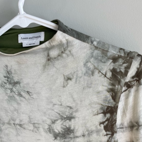 Lovers + Friends Ivanna Midi Dress - Green Tie Dye - Size Small - Picture 4 of 15